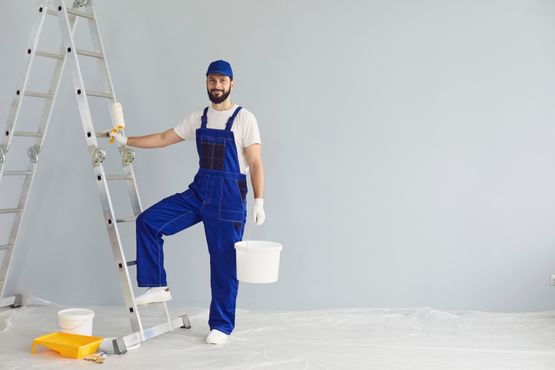 Pintor en escalera